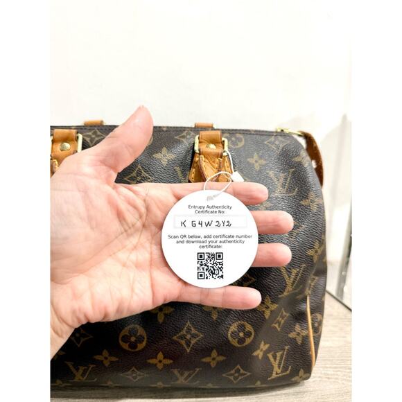 Louis Vuitton 1990 Speedy 30 Monogram Canvas Boston Handbag Brown - Picture 8 of 14